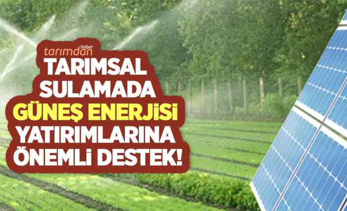 Tarımsal sulamada güneş enerjisi yatırımlarına önemli destek Tarım