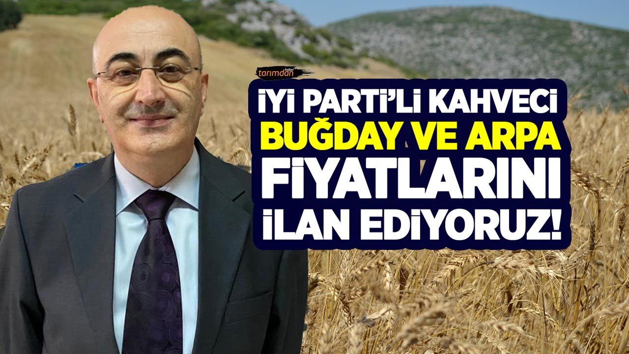 İYİ Parti'li Kahveci: Buğday ve arpa alım fiyatlarını ilan ediyoruz!