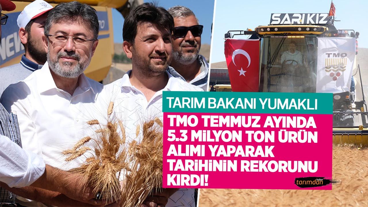 Tarım Bakanı İbrahim Yumaklı: TMO Temmuz ayında 5.3 milyon ton ürün alımı yaparak tarihinin rekorunu kırdı!