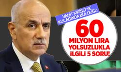 Tarım Bakanı Vahit Kirişçi'ye kucağında bulduğu 60 milyon lira ÜDTS yolsuzluğu ile ilgili 5 soru!