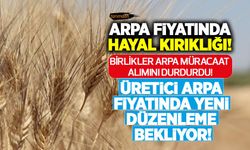 Arpa fiyatında hayal kırıklığı! Birlikler arpa müracaatını durdurdu! Üretici arpa fiyatında yeni düzenleme bekliyor!