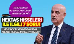 Tarım Bakanına Hektaş hisseleri ile ilgili 7 soru! 80 günde 1.7 milyar zarar hayatın olağan akışına uygun mu?