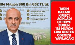 Tarım Bakanı Kirişçi açıkladı: Çiftçiye 185 milyon lira destek ödemesi yapılacak!