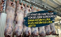Et fiyatı bu hafta da yükselişini sürdürdü! Dana kesim 4 lira kuzu kesim 9,6 lira arttı! 