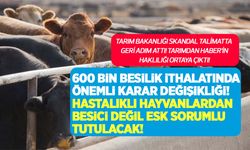 600 bin besilik sığır ithalatında önemli karar değişikliği! Hastalıklı hayvan ithalatından ESK sorumlu tutulacak!