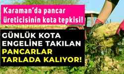 Karaman'da pancar üreticisinin kota tepkisi: Günlük kota engeline takılan pancarlar tarlada kalıyor