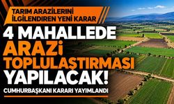 4 mahallede arazi toplulaştırması yapılacak! Cumhurbaşkanı Kararı yayımlandı