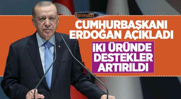 Cumhurbaşkanı Erdoğan açıkladı: 2 üründe destekler artırıldı!
