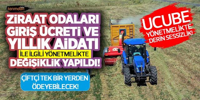 Çiftçilerin dikkatine! Ziraat Odalarının giriş ücreti ve yıllık aidatı ile ilgili yönetmelikte değişiklik yapıldı!