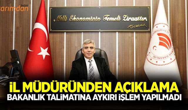 Samsun Tarım ve Orman İl Müdüründen tayin açıklaması
