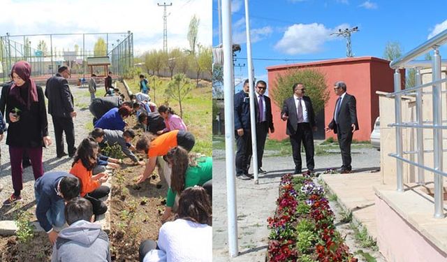 Iğdır'da okullar çiçekleniyor