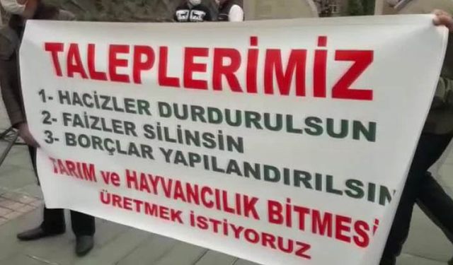 Tarım Kredi mağduru çiftçiler Kayseri'den seslerini duyurmaya çalıştılar