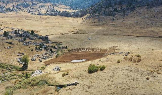 Giden gelmez dağlarında yaban hayatı için gölet