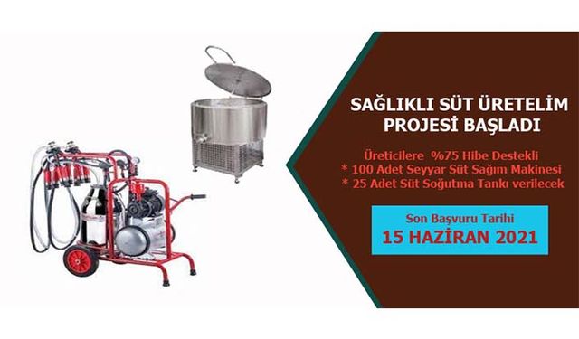 Hibe destekli süt sağım makinesi ve süt soğutma tankı başvuruları başladı