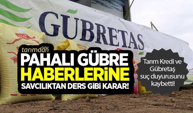 Pahalı gübre haberlerine savcılıktan ders gibi karar!