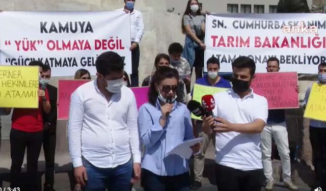 Atama bekleyen ziraat mühendisleri ve veteriner hekimler Ankara'da eylem yaptı!