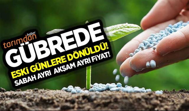 Gübrede eski günlere dönüldü!