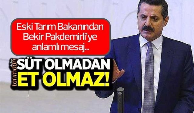 Eski Tarım Bakanından Pakdemirli'ye anlamlı mesaj: Süt olmadan et olmaz!