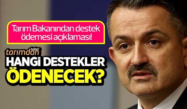 Tarım Bakanından 107 milyon liralık destek ödemesi açıklaması!