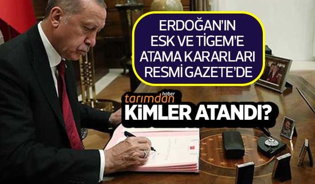TİGEM ve ESK'ya atama!