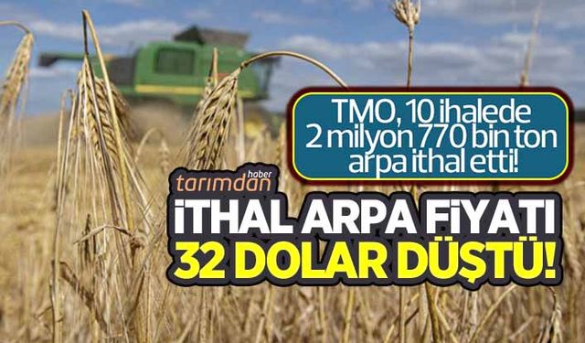 İthal arpa fiyatları 32 dolar düştü! TMO 10’ncu arpa ithalatı ihalesini yaptı!