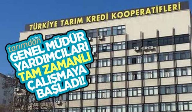 Tarım Kredi'de Genel Müdür yardımcıları tam zamanlı çalışmaya başladı! 