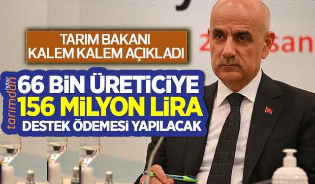 Tarım Bakanı kalem kalem açıkladı! 66 bin çiftçiye 156 milyon lira destek ödemesi yapılacak!