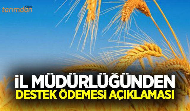 Tarımsal destek ödemeleriyle ilgili Tarım İl Müdürlüğünden açıklama