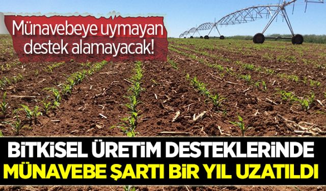 Tarımsal desteklerde münavebe şartı bir yıl uzatıldı!