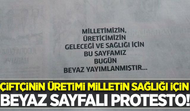Milli Gazete’den nişasta bazlı şekerlere beyaz sayfalı protesto!