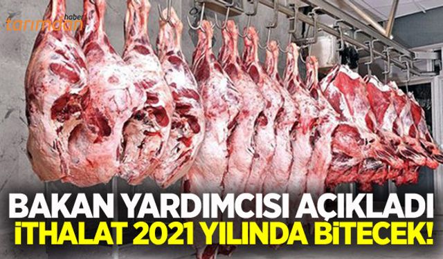 Et ithalatı 2021 yılında bitecek!
