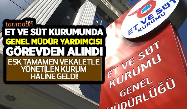 Et ve Süt Kurumu’nda Genel Müdür Yardımcısı görevden alındı vekaletle yönetilen kurum haline geldi!
