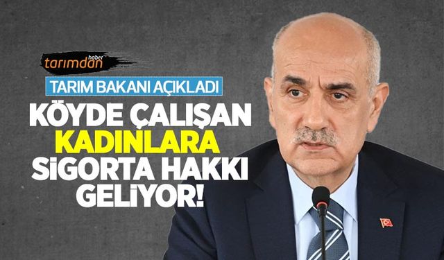 Tarım Bakanı açıkladı: Köyde çalışan kadınlara sigorta hakkı geliyor!