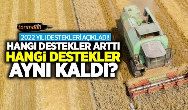 2022 tarımsal destekler açıklandı! Hangi destekler arttı hangi destekler aynı kaldı? İşte 2022 yılı destekleri