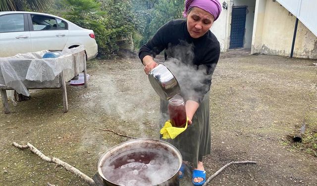 Giresun'da kokulu üzüm pekmezi yapımı başladı