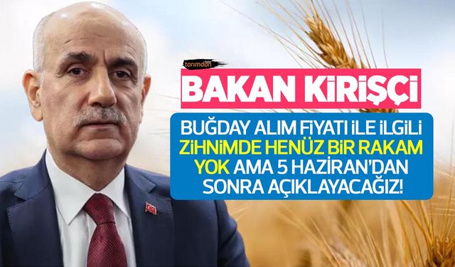 Tarım Bakanı Kirişçi: Buğday alım fiyatı 5 Haziran’dan sonra açıklanacak!