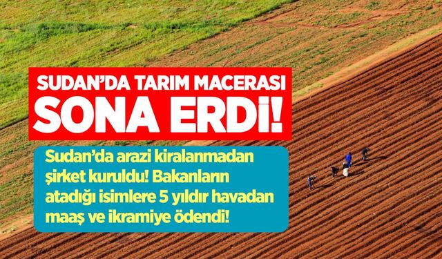 Sudan'da tarım macerası sona erdi! Türk-Sudan tarım şirketi tasfiye edildi! Yöneticilere 5 yıldır maaş ödeniyordu!