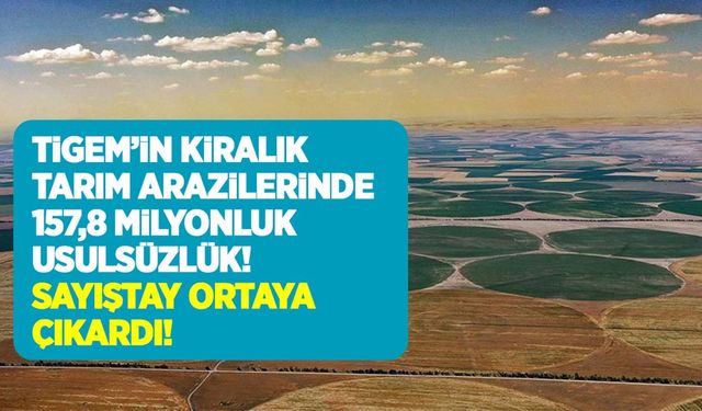 TİGEM’in kiralık tarım arazilerinde 157,8 milyonluk usulsüzlük! Sayıştay ortaya çıkardı!