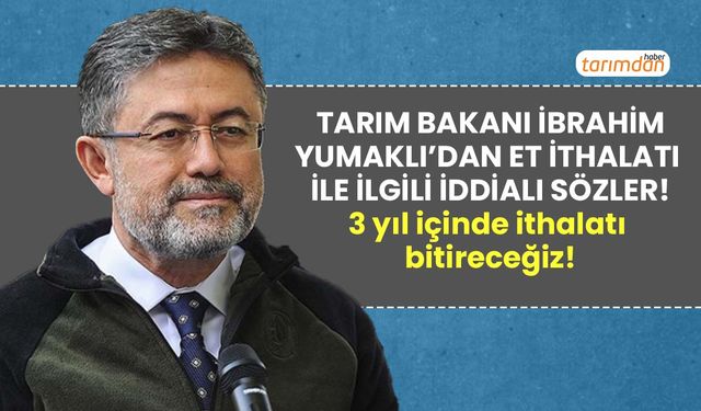 Tarım Bakanı Yumaklı'dan et ithalatı ile ilgili iddialı sözler! 3 yıl içinde ithalatı bitireceğiz!