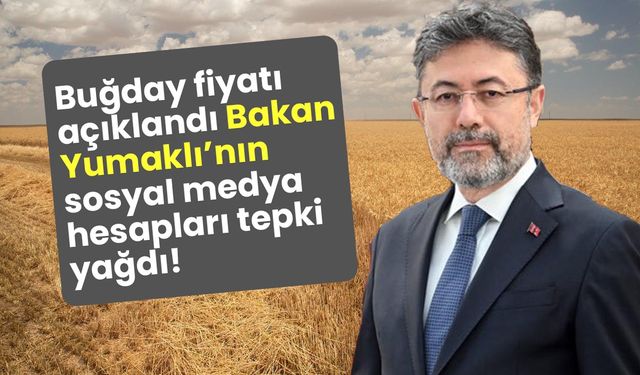 Buğday fiyatı açıklandı Tarım Bakanı Yumaklı'nın sosyal medya hesaplarına yorum yağdı!