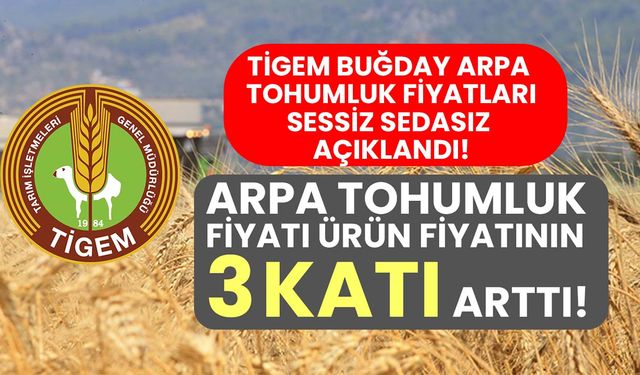 TİGEM 2024 yılı tohumluk fiyatı belli oldu! Fiyatlar yüzde 9 ile 15,3 oranında arttı!