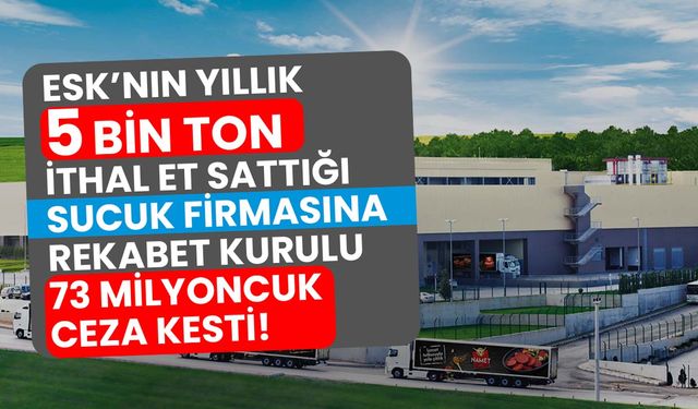 ESK’nın ithal etle desteklediği NAMET’e Rekabet Kurulu’ndan 73 milyoncuk ceza!