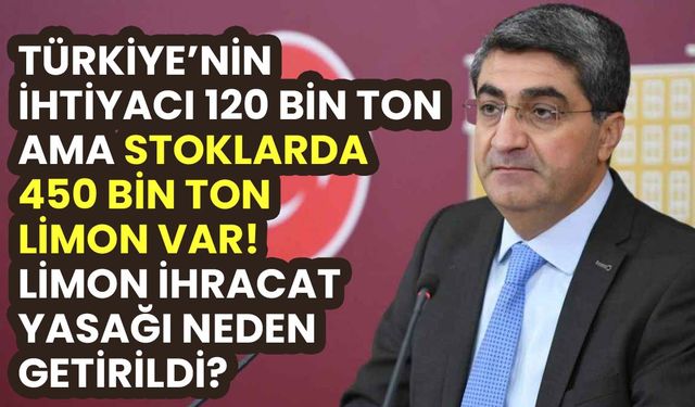 Türkiye'nin ihtiyacı 120 bin ton ama stoklarda 450 bin ton limon var! Limon ihracat yasağı neden getirildi?