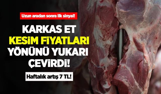 Uzun aradan sonra ilk sinyal! Karkas et kesim fiyatları yönünü yukarı çevirdi: Haftalık artış 7 TL