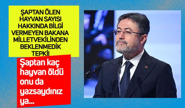 Tarım Bakanına milletvekilinden beklenmedik tepki: Şaptan kaç hayvan öldü, onu da yazsaydınız ya...