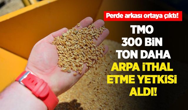 Perde arkası ortaya çıktı: TMO, 300 bin ton daha arpa ithal etme yetkisi aldı!