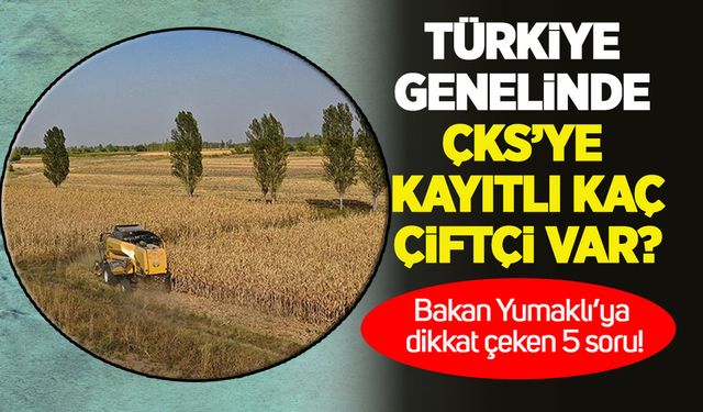 Çiftçi Kayıt Sistemi'nde yaşanan sorunlarla ilgili Bakan Yumaklı'ya kapsamlı soru önergesi!