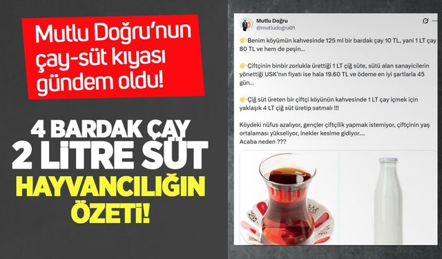 Süt–çay kıyası gündem oldu: Mutlu Doğru’dan çarpıcı hesap