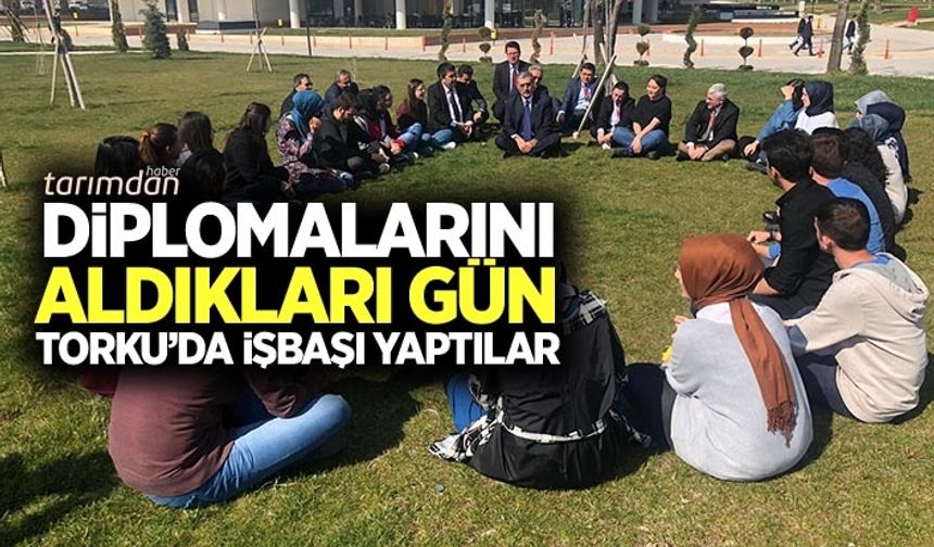 Konya Gıda ve Tarım Üniversitesinde diplomalarını aldıkları gün işbaşı yaptılar 