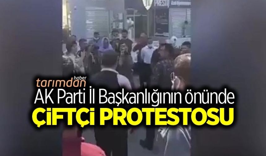 Şanlıurfa'da çiftçi hükümeti Ak Parti İl binasının önünde protesto etti
